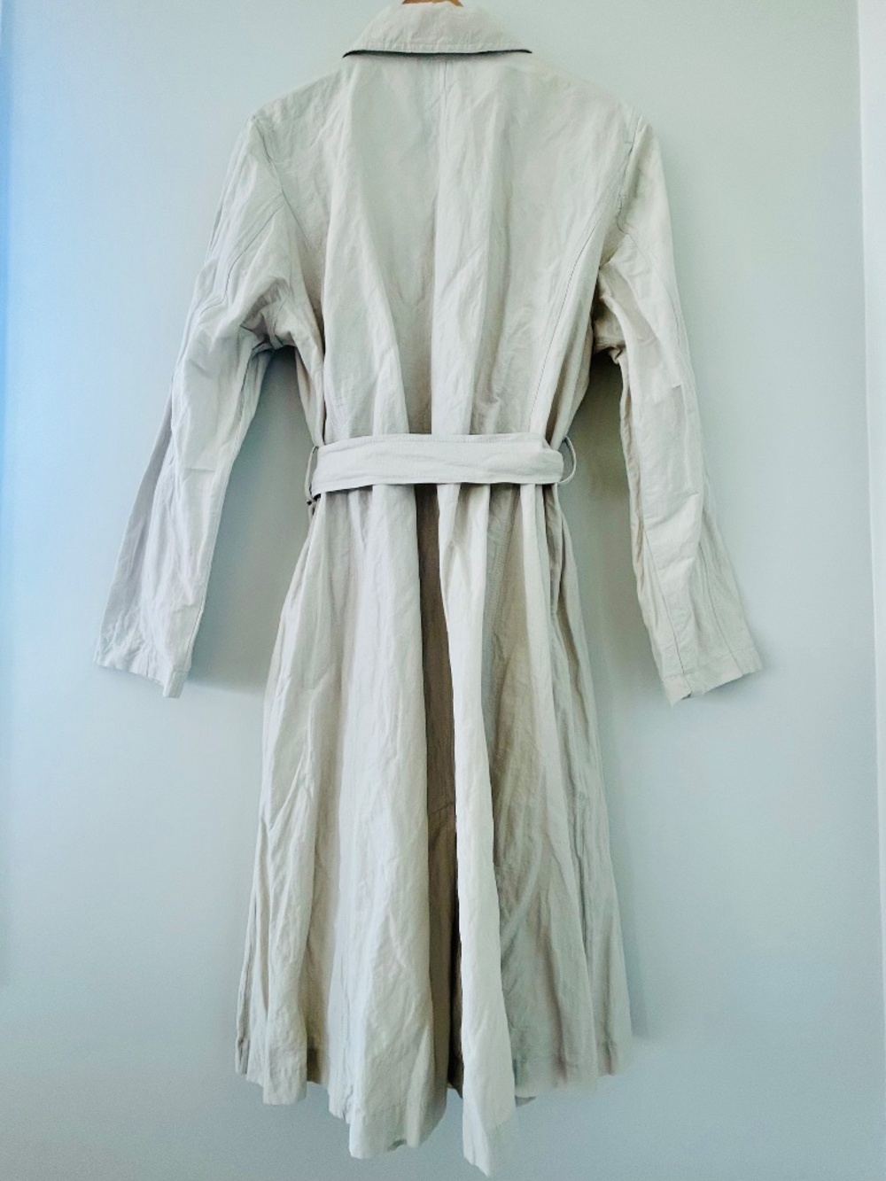 NWT Eileen Fisher Bone Trench Coat XL - Picture 2 of 6